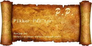 Pikker Péter névjegykártya